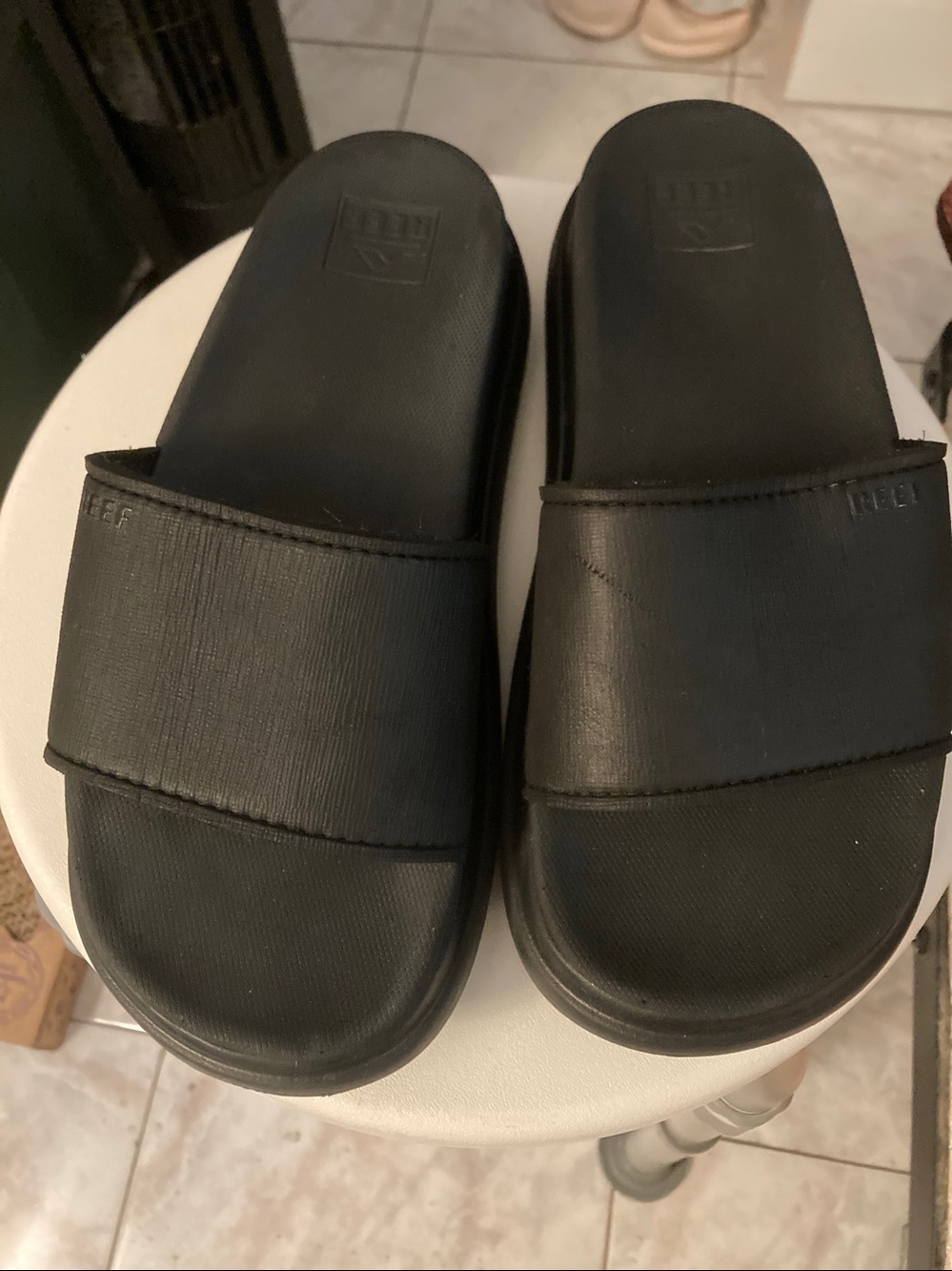 Reef Cushion Bondi Bay Women's Platform Slides Black Size 10NWT